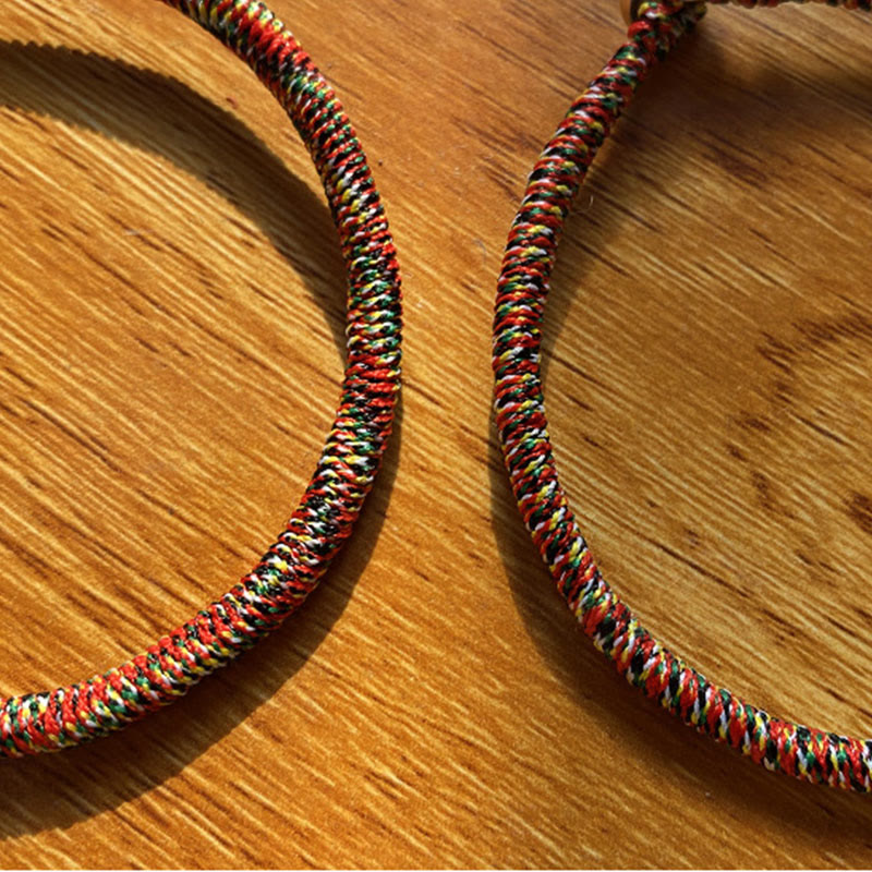 Buddha Stones Handmade 925 Sterling Silver Chinese Zodiac Natal Buddha Protection Colorful Rope Bracelet - image 15