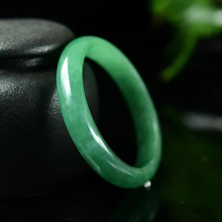 Buddha Stones Jade Healing Abundance Protection Bracelet Bangle - 61mm - image 0