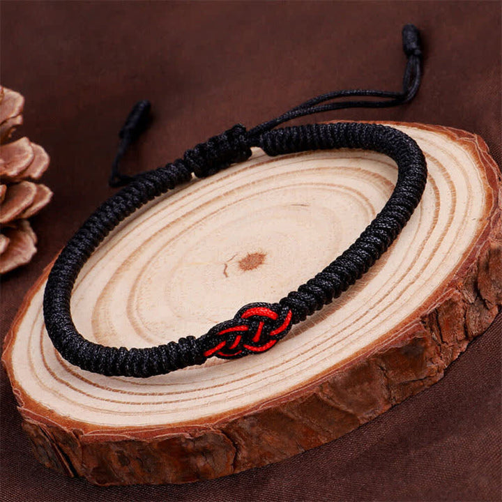 Buddha Stones 2Pcs Tibetan Luck Chinese Knot Protection String Bracelet