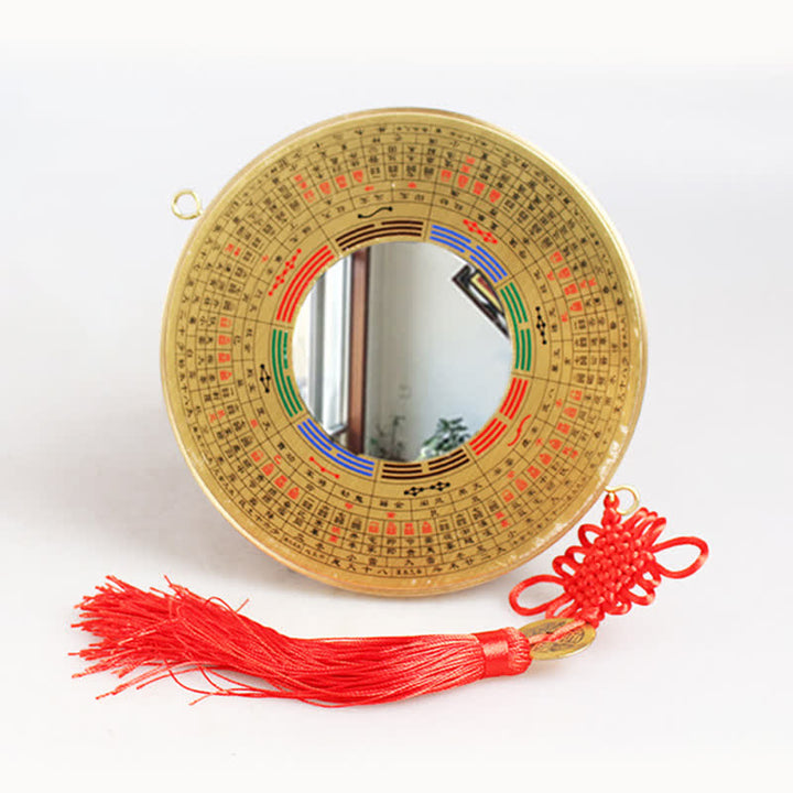 Feng Shui Bagua Map Copper Coin Chinese Knotting Balance Energy Map - 16cm - Bagua Map - Concave Mirror - image 12