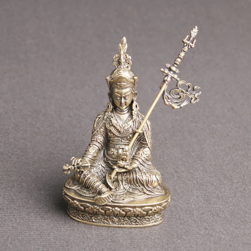 Padmasambhava Buddha Figure Serenity Copper Statue Decoration Temple Ornament - image 3