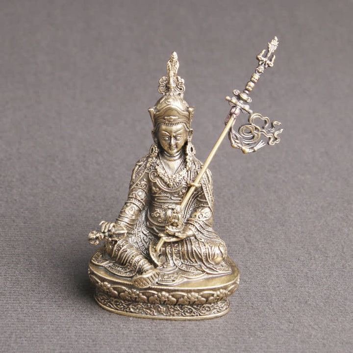 Padmasambhava Buddha Figure Serenity Copper Statue Decoration Temple Ornament - image 3