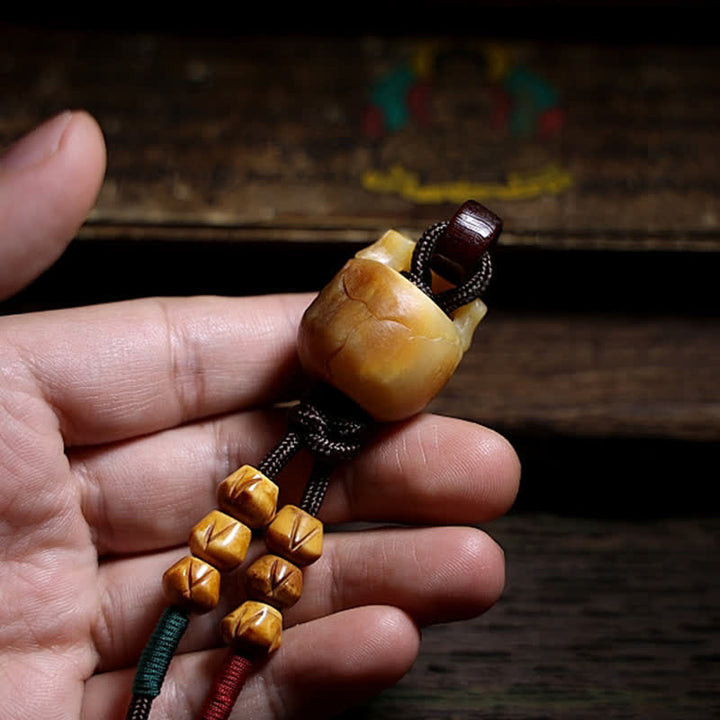 Buddha Stones Tibetan Camel Bone Skull The Lord of the Corpse Forest Protection Necklace Pendant - image 4