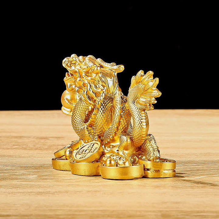 Buddha Stones Feng Shui Dragon Copper Coin Wealth Success Luck Decoration - image 6