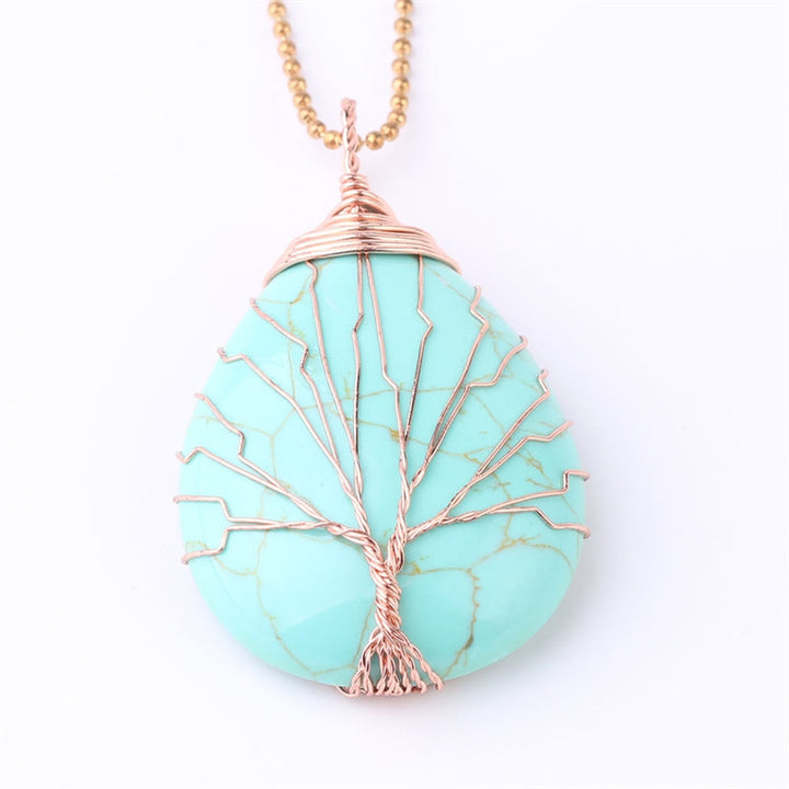 Buddha Stones Natural Quartz Crystal Tree Of Life Healing Energy Necklace Pendant - image 19