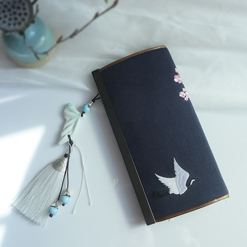 Buddha Stones Flower Plum Peach Blossom Bamboo Double-sided Embroidery Large Capacity Cash Holder Wallet Shopping Purse - image 27