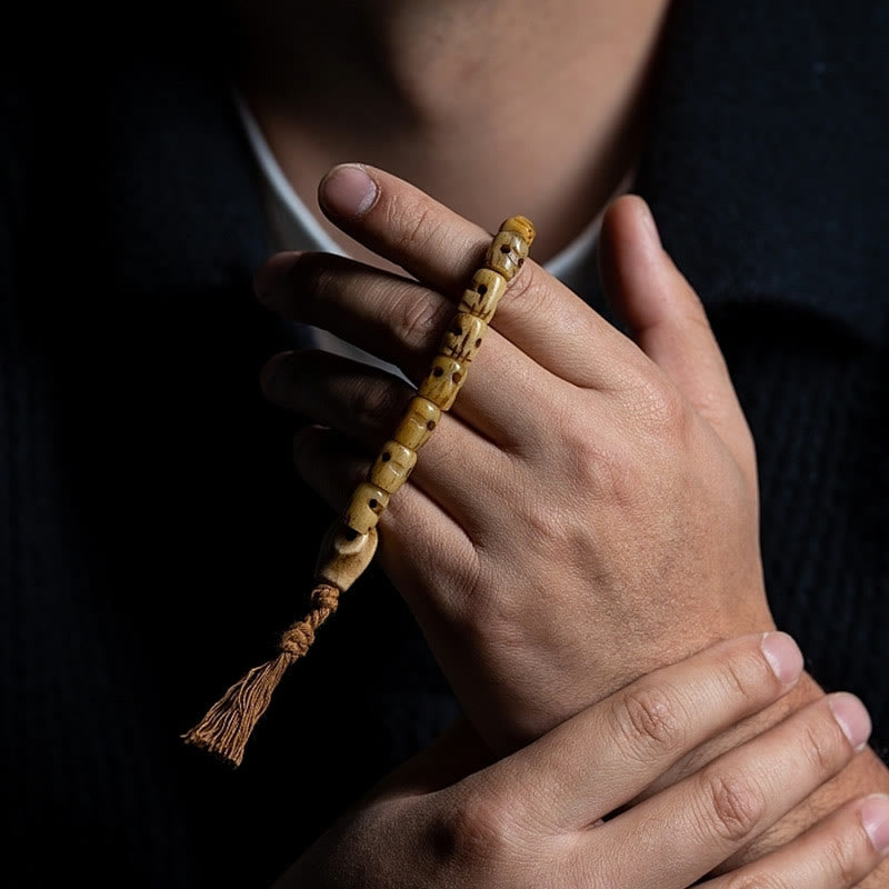 Buddha Stones Tibetan Yak Bone The Lord Of The Corpse Forest Keep Away Evil Spirits Bracelet