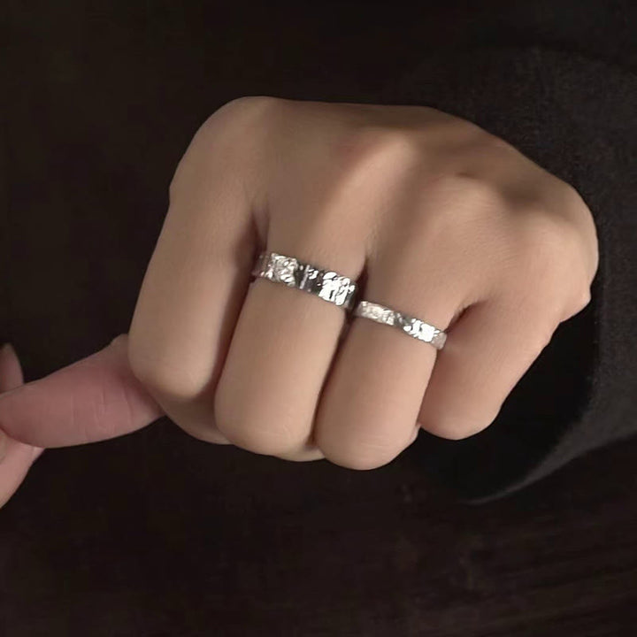 925 Sterling Silver Simple Design Blessing Couple Ring - image 9