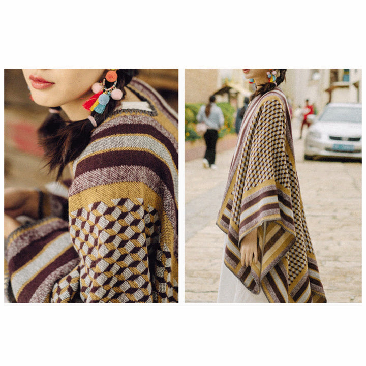 Buddha Stones Tibetan Shawl Classic Pattern Winter Cozy Warm Travel Scarf Wrap - image 20