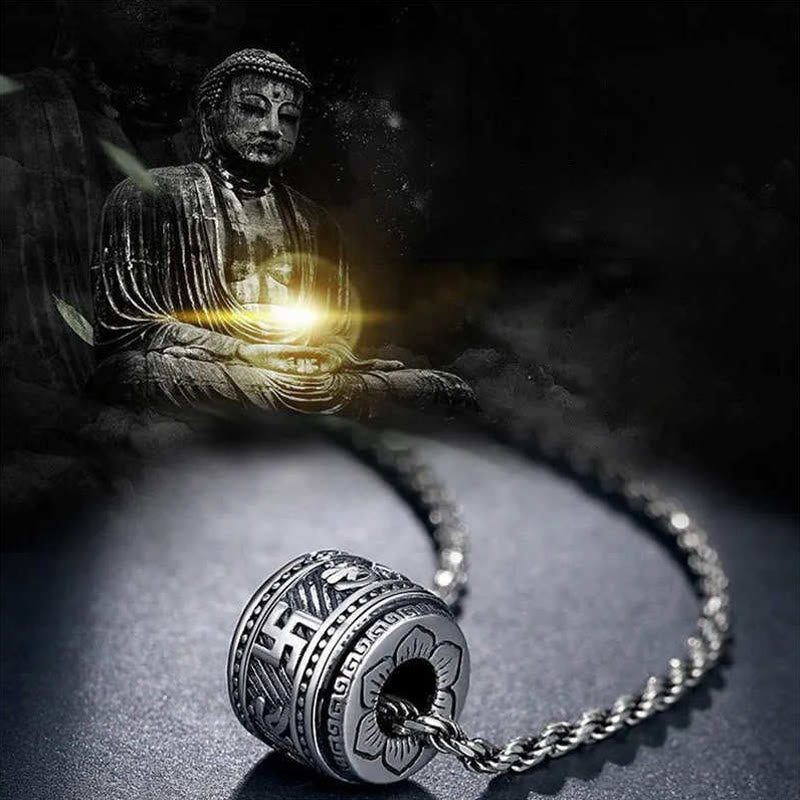 Buddha Stones Tibet Om Mani Padme Hum Protection Necklace Pendant - image 1