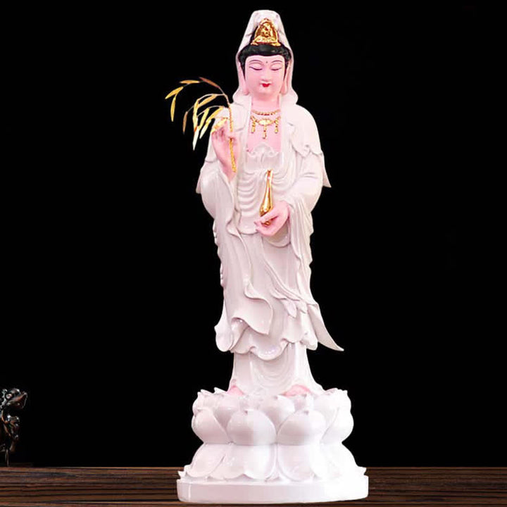 Chenrezig Bodhisattva Avalokitesvara Figurine Harmony Resin Statue Home Decoration - White - image 6