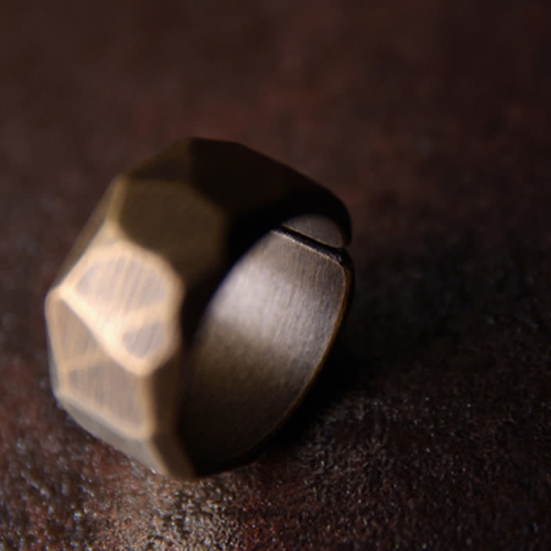 Buddha Stones Tibetan Simple Design Copper Wealth Ring - image 20