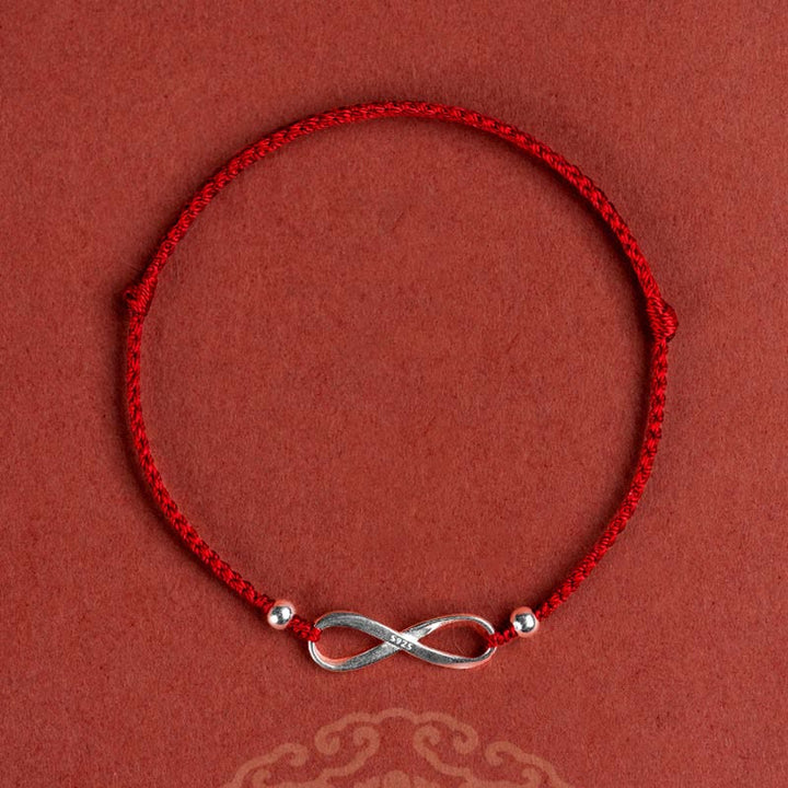 Buddha Stones 925 Sterling Silver Endless Knot Protection Luck Red String Bracelet Anklet - image 17