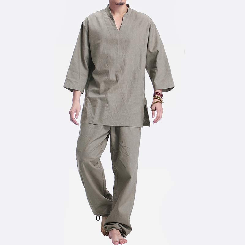 Buddha Stones Meditation Prayer Spiritual Zen Practice Yoga Clothing Men's Set - image 1