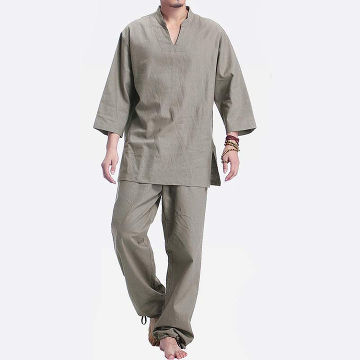 Buddha Stones Meditation Prayer Spiritual Zen Practice Yoga Clothing Men's Set - image 1