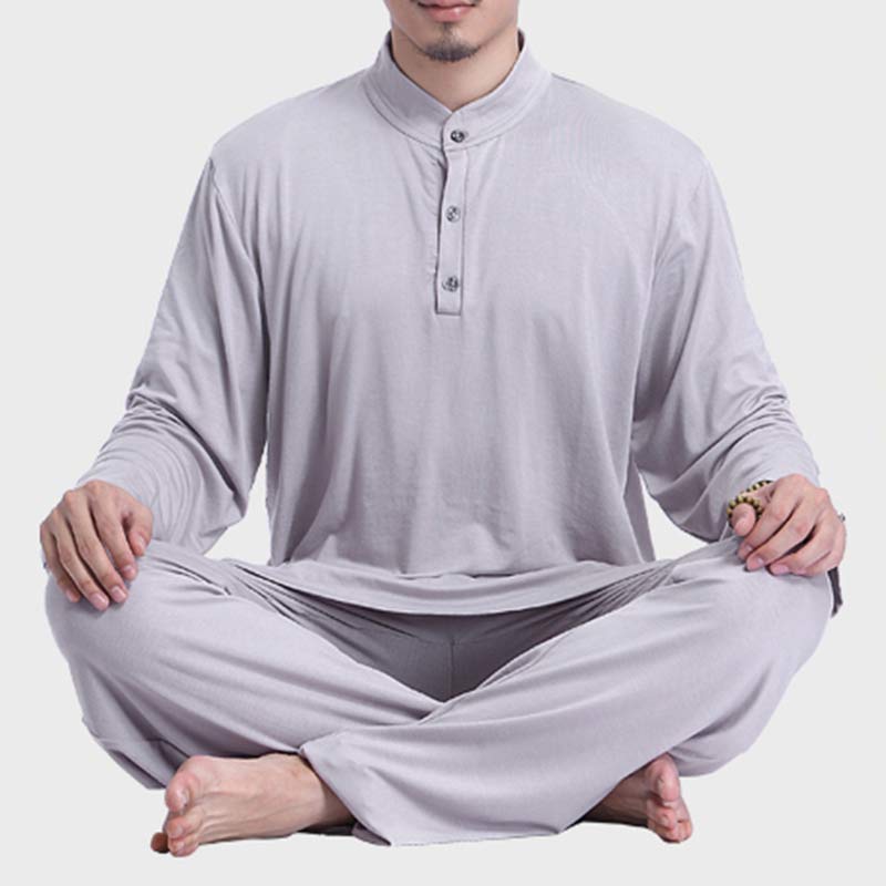 Buddha Stones Meditation Prayer Spiritual Zen Tai Chi Practice Yoga Clothing Men's Set - image 4