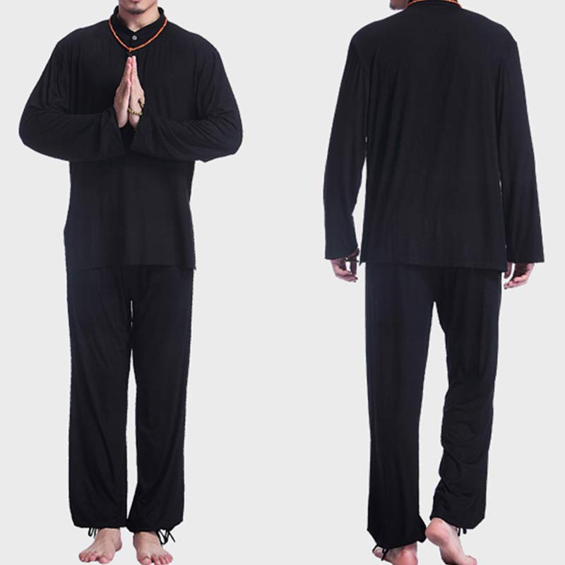 Buddha Stones Meditation Prayer Spiritual Zen Tai Chi Practice Yoga Clothing Men's Set - image 19