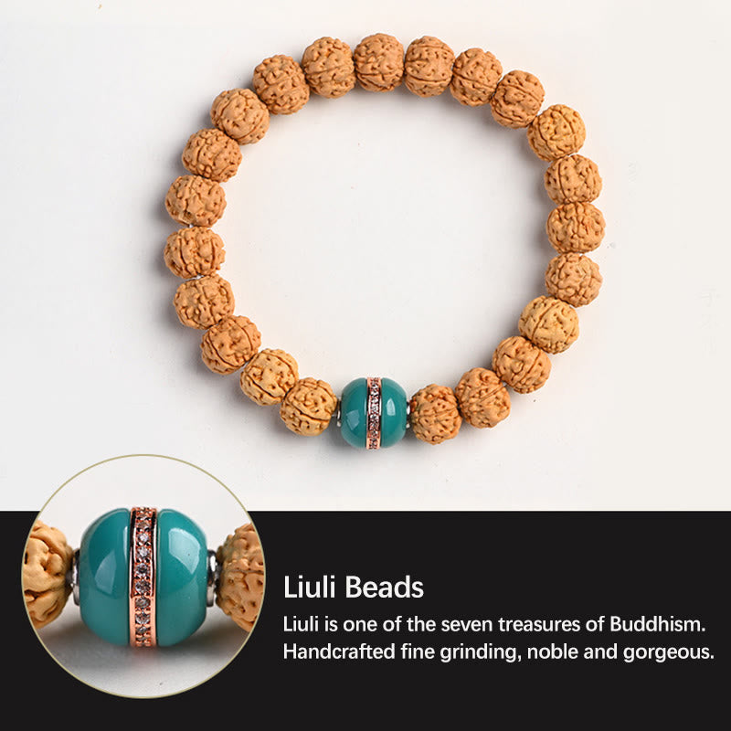 Buddha Stones Tibet Rudraksha Bodhi Seed Wealth Auspiciousness Bracelet - image 30