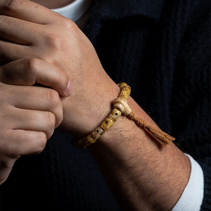 Buddha Stones Tibetan Yak Bone The Lord Of The Corpse Forest Keep Away Evil Spirits Bracelet