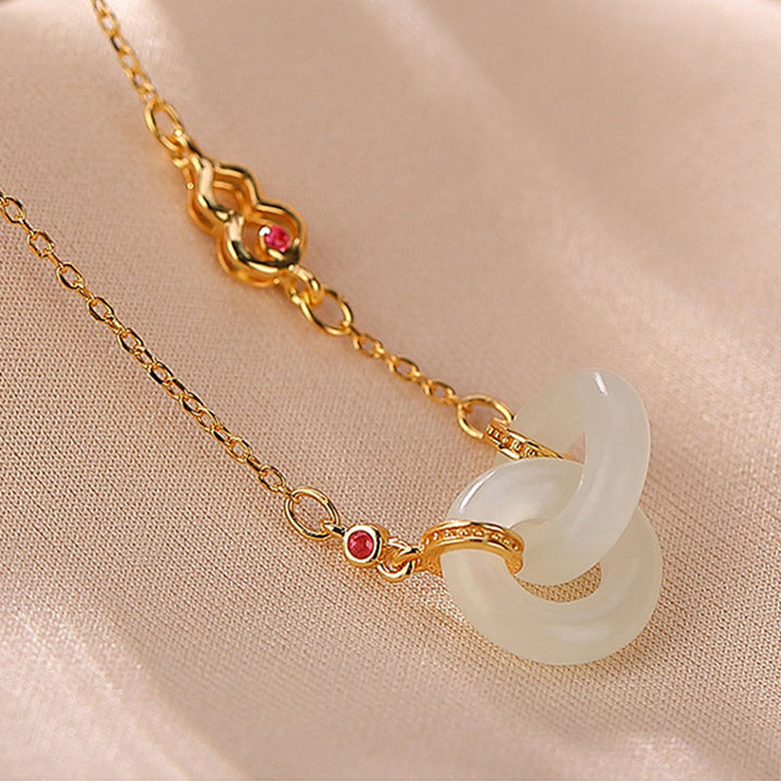 Buddha Stones 925 Sterling Silver Round Jade Luck Prosperity Necklace Chain Pendant - image 3