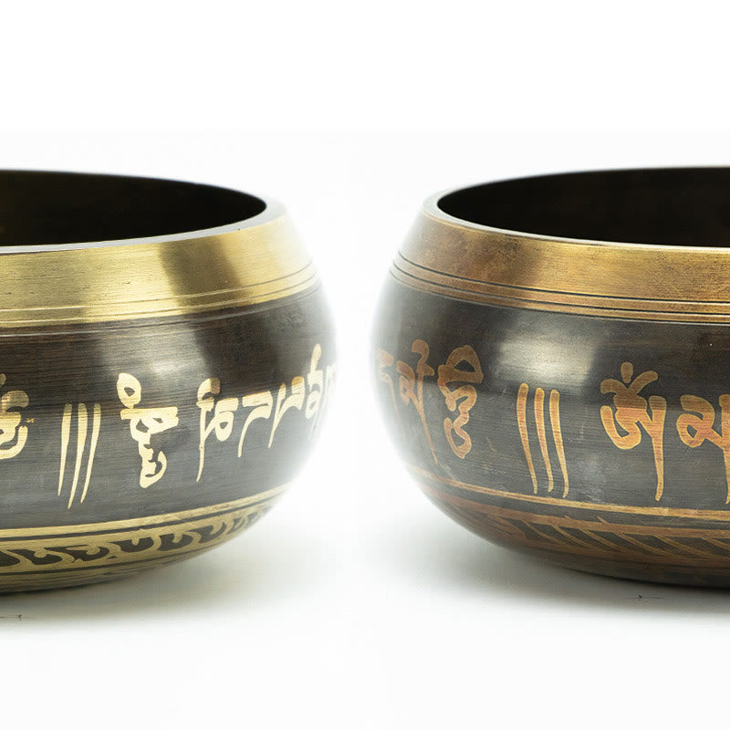 Buddha Stones Tibetan Meditation Bowl for Healing and Mindfulness Om Mani Padme Hum Singing Bowl - image 15