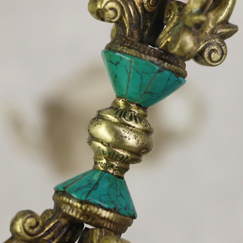 Buddha Stones Tibetan Five Prong Vajra Dorje Handcrafted Nepal Spiritual Power Copper Decoration - image 6