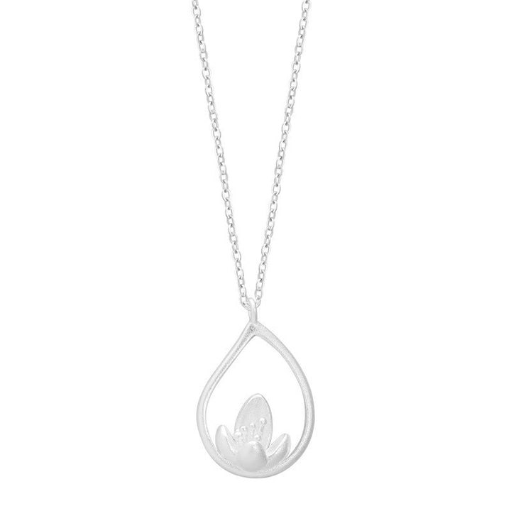 Buddha Stones 925 Sterling Silver Lotus Flower Floral Enlightenment Necklace Pendant - image 7