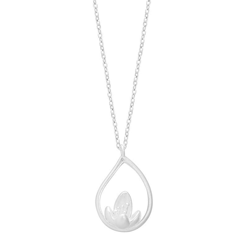 Buddha Stones 925 Sterling Silver Lotus Flower Floral Enlightenment Necklace Pendant - image 7