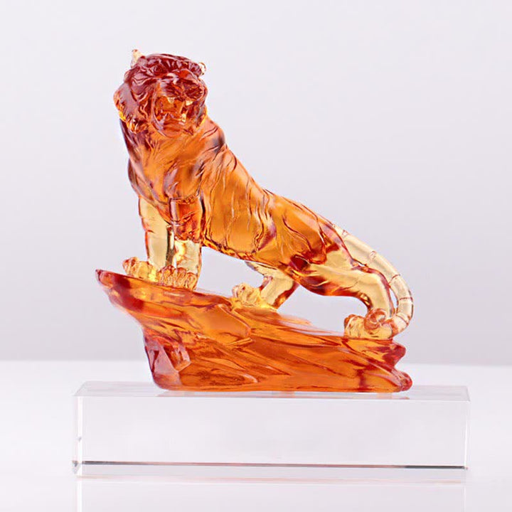 Handmade Liuli Crystal Tiger Art Piece Protection Home Decoration - image 19