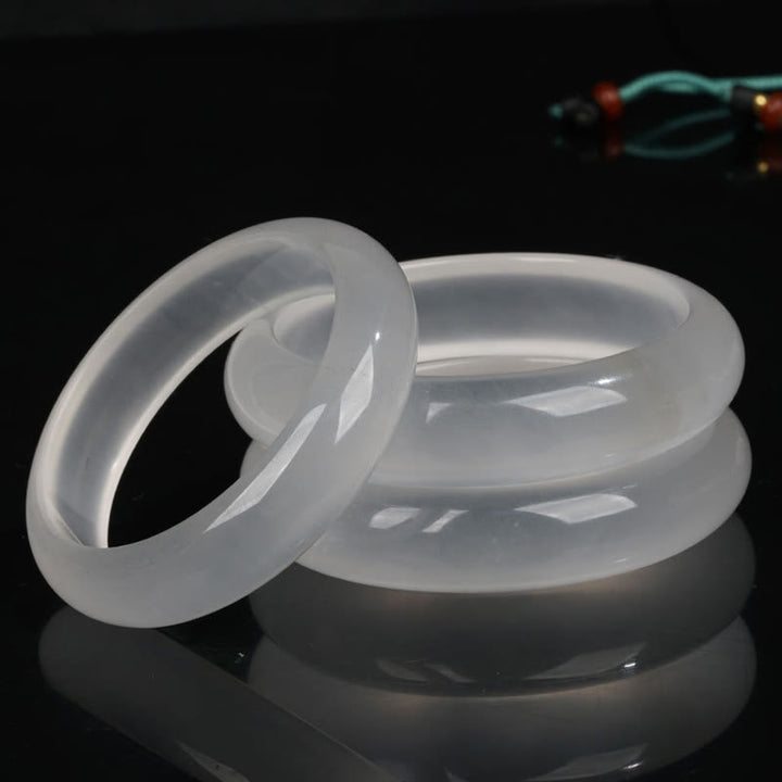 Buddha Stones Natural Translucent Golden Silk Jade Wealth Luck Bracelet Bangle - image 0