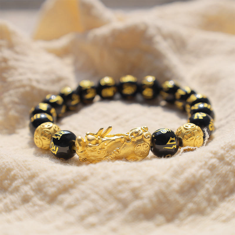 Buddha Stones "Blessings of Protection to Attract Wealth" PiXiu Bracelet Includes Gift Message Card - image 5