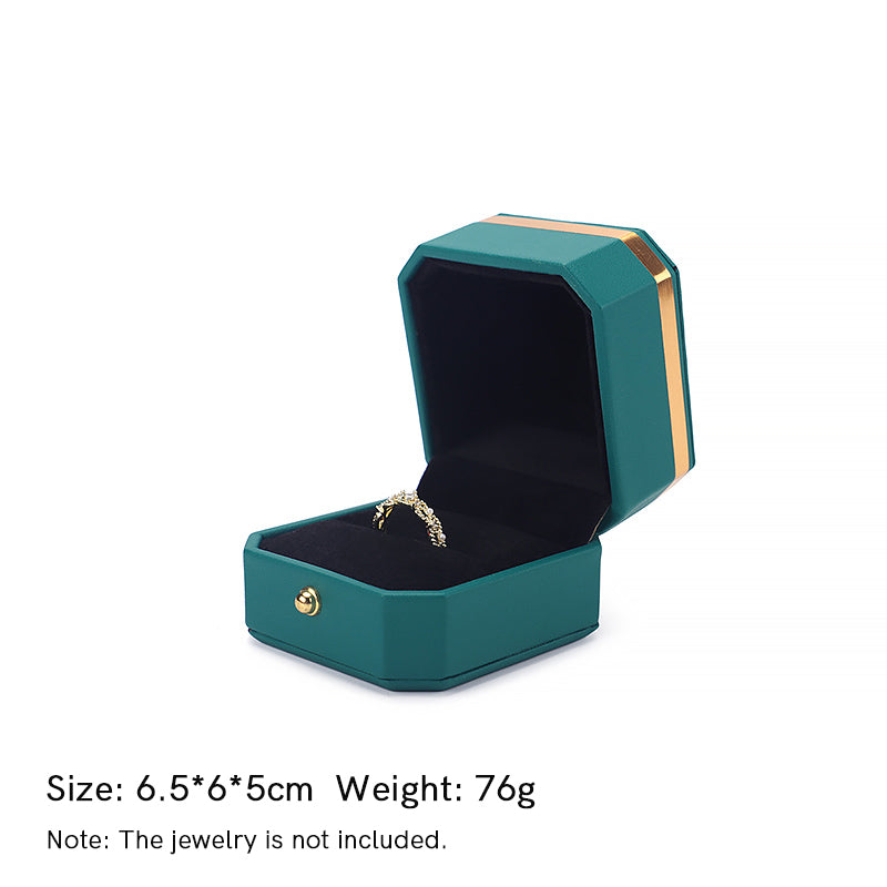 Jewelry Storage Box PU Leather Gift Box - Green - Ring Box (6.5*6*5cm) - image 23
