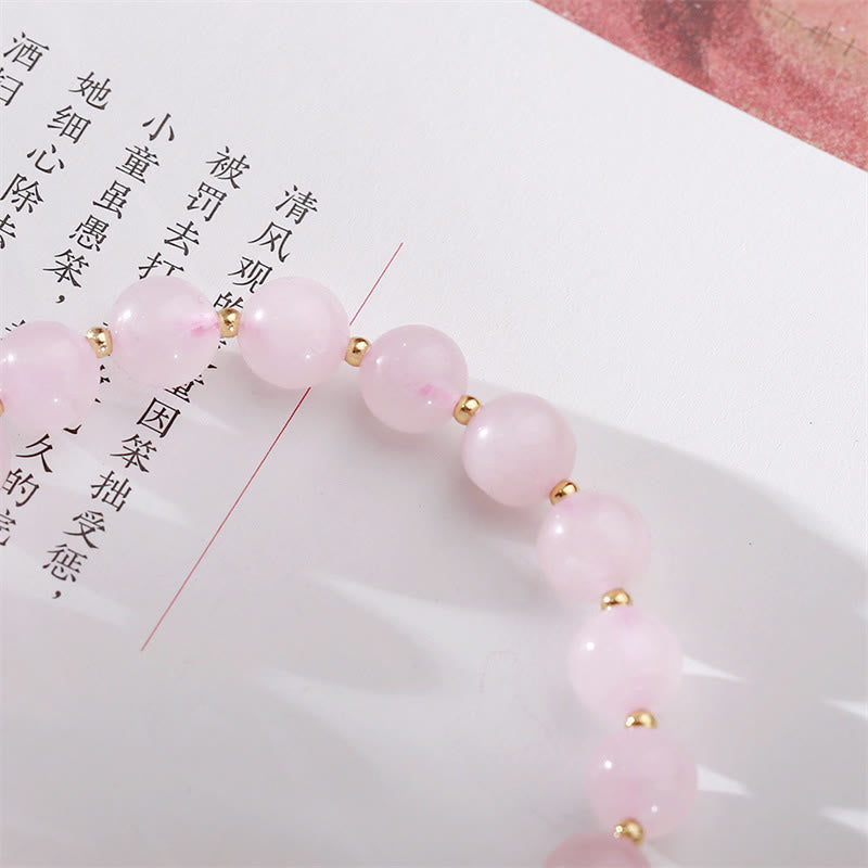 Natural Pink Crystal Plum Blossom Love Bracelet - image 3