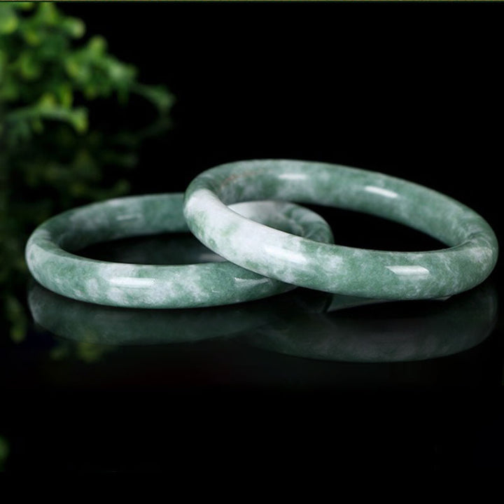 Buddha Stones Natural Jade Luck Abundance Bangle Bracelet - image 8