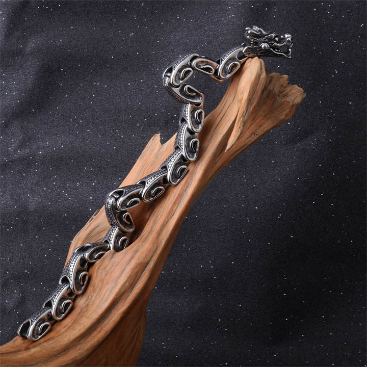 Dragon Titanium Steel Luck Bracelet Bangle - image 5