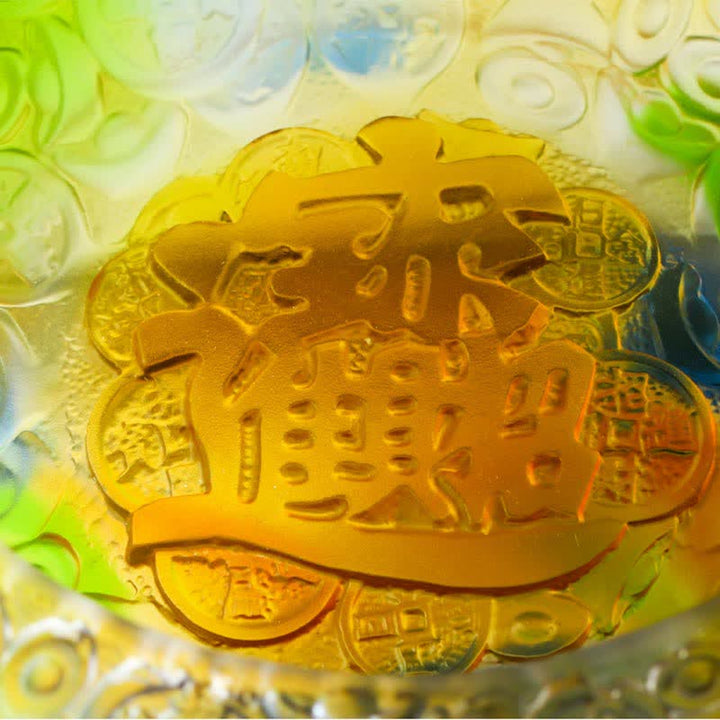 Handmade Liuli Crystal Treasure Bowl Ingots Art Piece Home Decoration - image 5