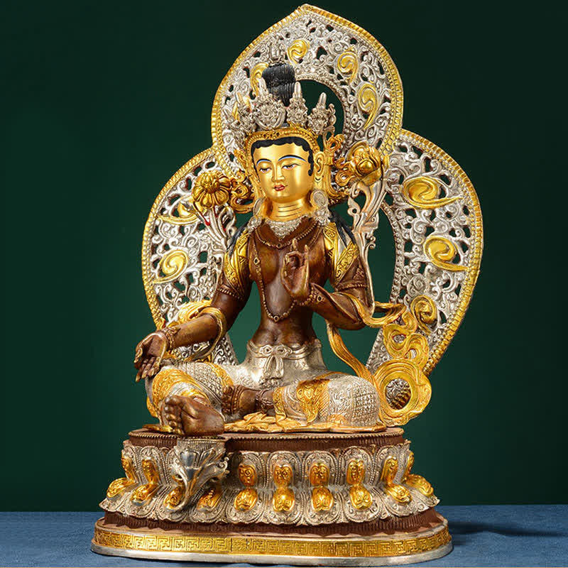 Bodhisattva Green Tara Hope Copper Statue Decoration - image 4