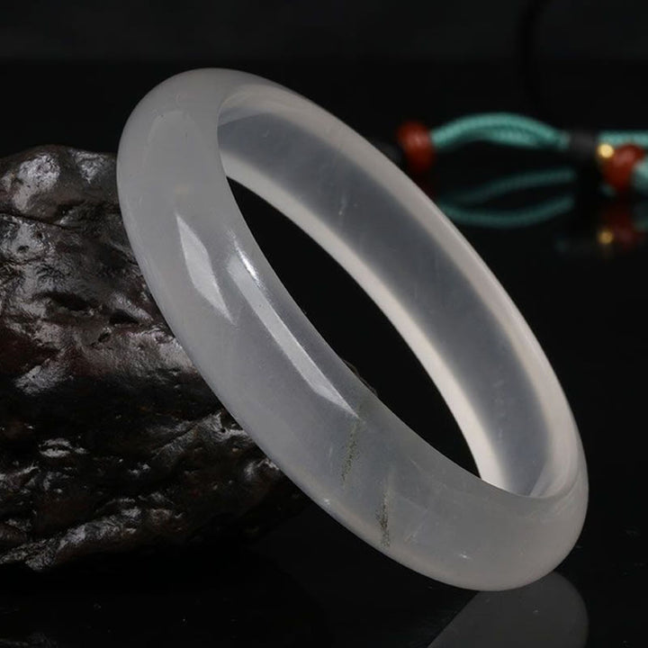 Buddha Stones Natural Translucent Golden Silk Jade Wealth Luck Bracelet Bangle - image 6