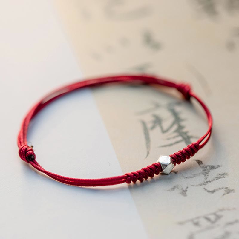 Buddha Stones 925 Sterling Silver Luck Bead Protection Red String Braided Bracelet - image 3