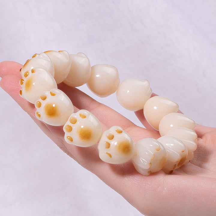 Buddha Stones Cute Cat Paw Claw Bodhi Seed Peace Bracelet - image 17