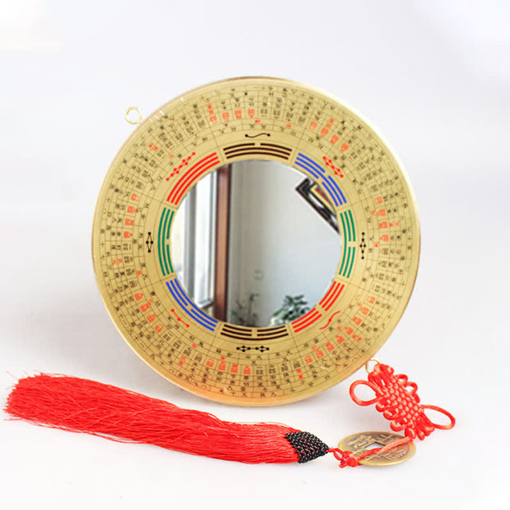 Feng Shui Bagua Map Copper Coin Chinese Knotting Balance Energy Map - 19cm - Bagua Map - Concave Mirror - image 18