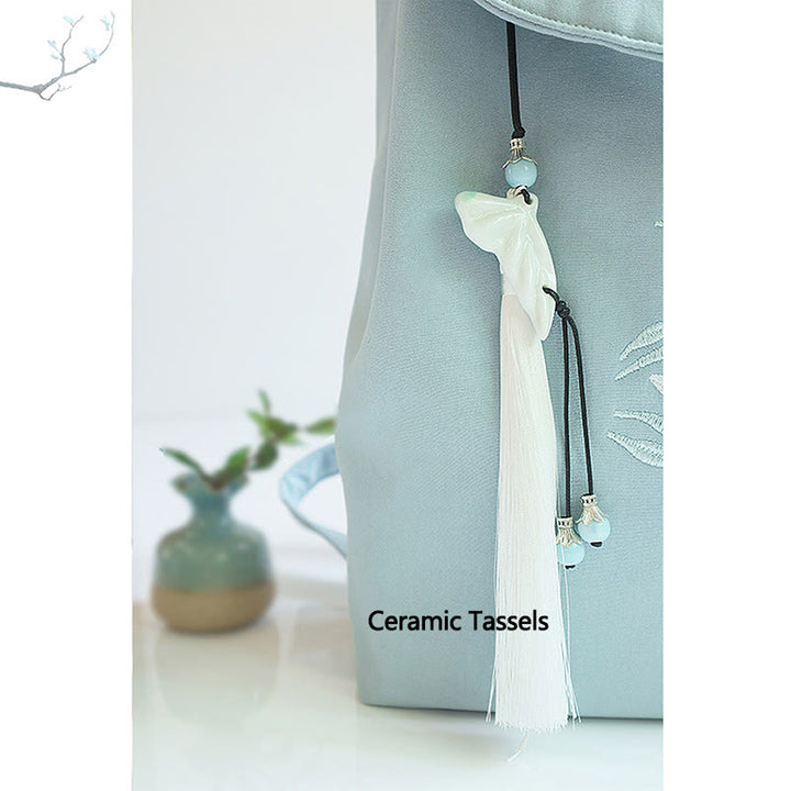 Buddha Stones Handmade Embroidered Large Capacity Canvas Backpack - image 7