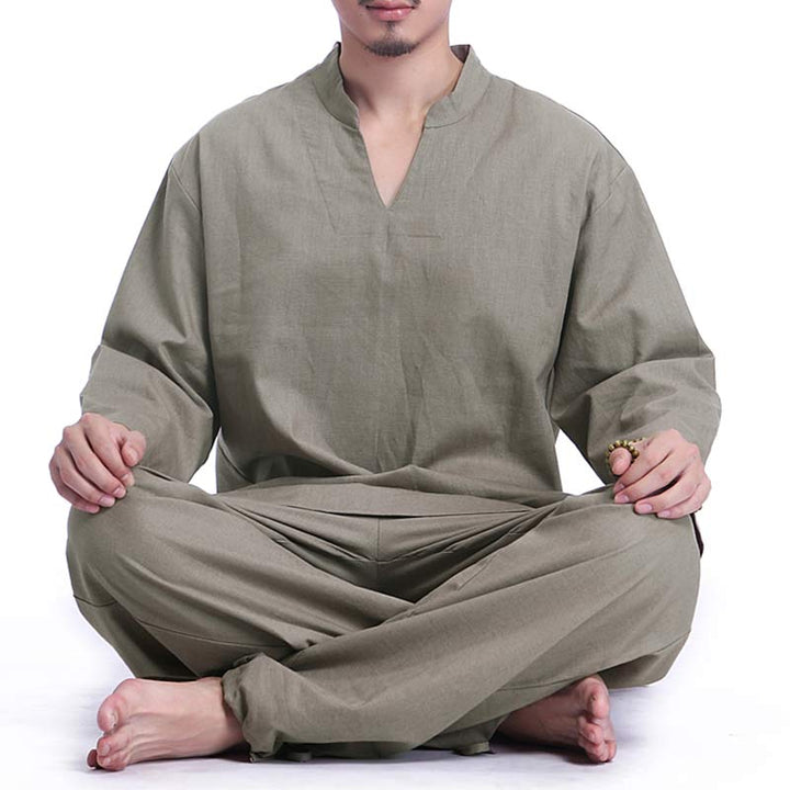 Buddha Stones Meditation Prayer Spiritual Zen Practice Yoga Clothing Men's Set