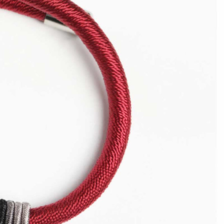 Buddha Stones 925 Sterling Silver Om Mani Padme Hum Peace Red String Bracelet - image 7