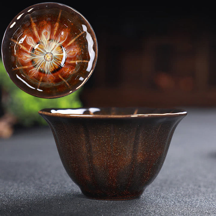 Buddha Stones Colorful Ceramic Teacup Home Office Tea Cups - Brown - image 87