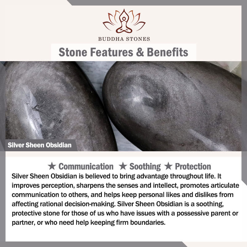 Buddha Stones Natural Silver Sheen Obsidian Laughing Buddha Protection Necklace Pendant - image 12