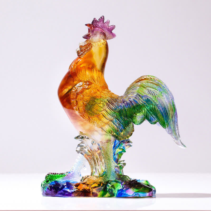Handmade Liuli Crystal Rooster Art Piece Home Decoration - Medium 20*10*25cm - image 7