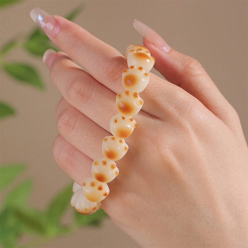 Buddha Stones Cute Cat Paw Claw Bodhi Seed Peace Bracelet - image 15