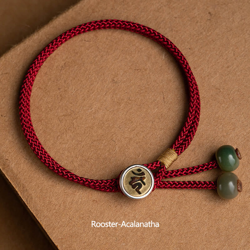 Buddha Stones 925 Sterling Silver Handmade Chinese Zodiac Natal Buddha Cyan Bodhi Seed Protection Braided Red String Bracelet - image 9