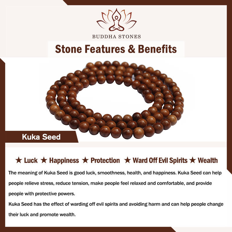 Buddha Stones Kuka Seed Jade Wealth Luck Bracelet